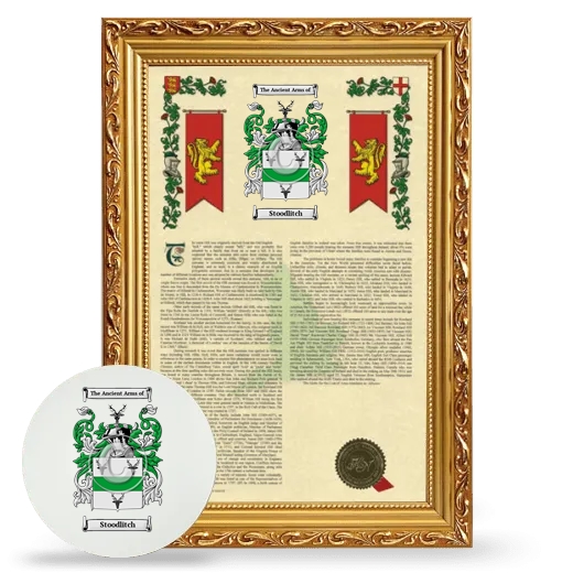 Stoodlitch Framed Armorial History and Mouse Pad - Gold