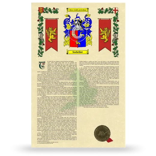 Sockelint Armorial History with Coat of Arms