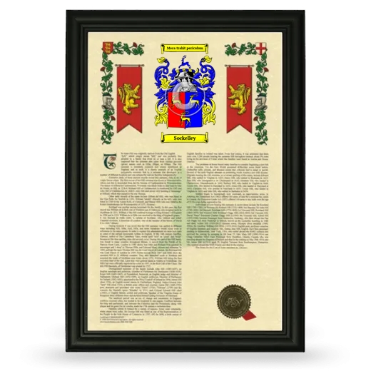 Sockelley Armorial History Framed - Black