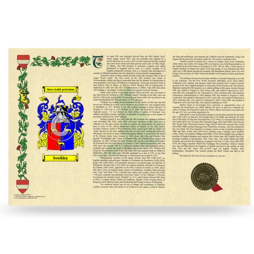 Sowklay Armorial History Landscape Style