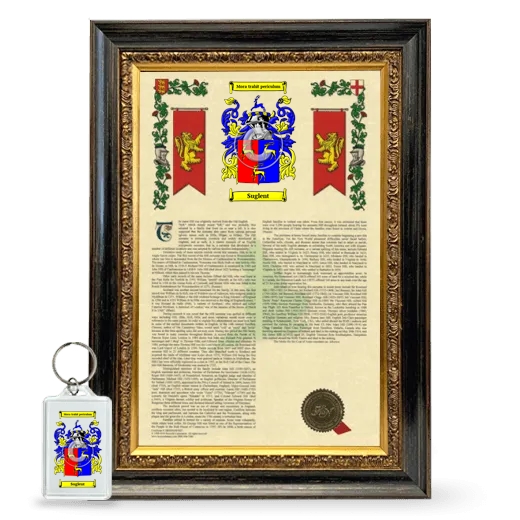 Suglent Framed Armorial History and Keychain - Heirloom