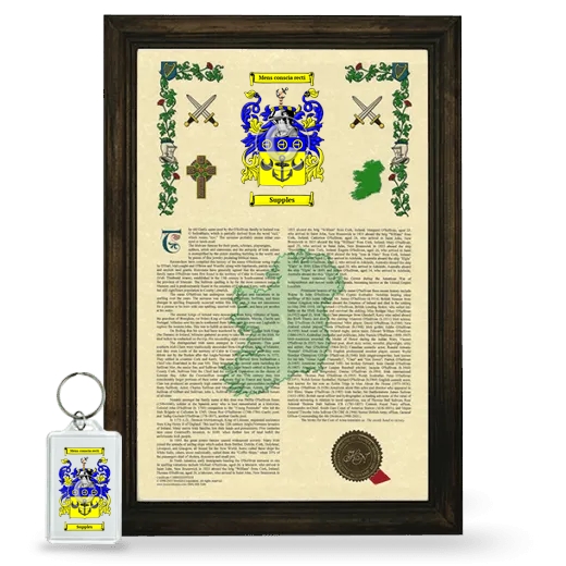 Supples Framed Armorial History and Keychain - Brown