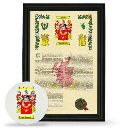 Sowtharlend Framed Armorial History and Mouse Pad - Black