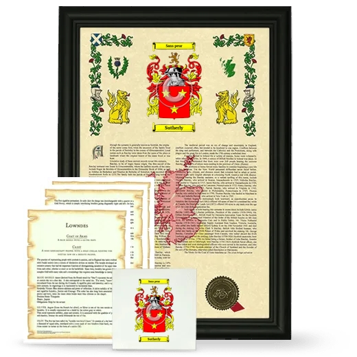 Sutherly Framed Armorial, Symbolism and Large Tile - Black