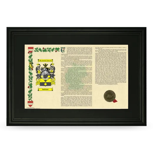 Sutterer Deluxe Armorial Landscape Framed- Black