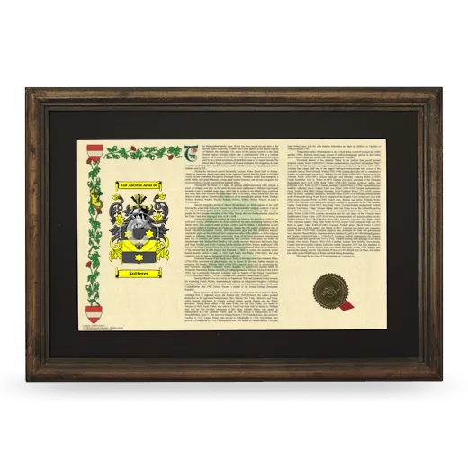 Sutterer Deluxe Armorial Landscape Framed - Brown