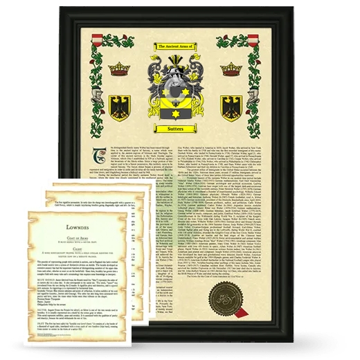 Sutters Framed Armorial History and Symbolism - Black