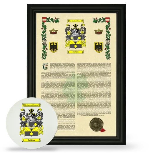 Sutters Framed Armorial History and Mouse Pad - Black