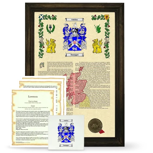 Swanger Framed Armorial, Symbolism and Large Tile - Brown