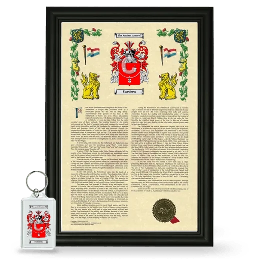 Swedeen Framed Armorial History and Keychain - Black