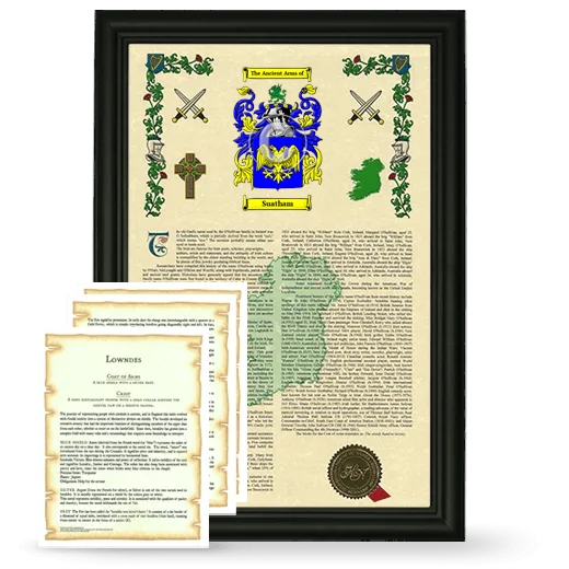 Suatham Framed Armorial History and Symbolism - Black