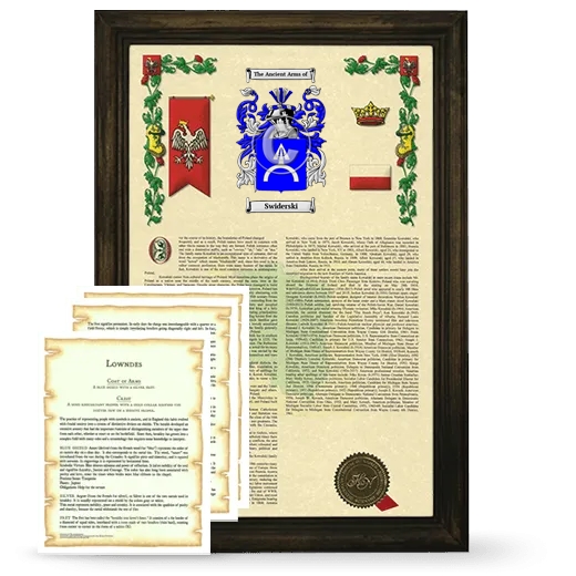 Swiderski Framed Armorial History and Symbolism - Brown