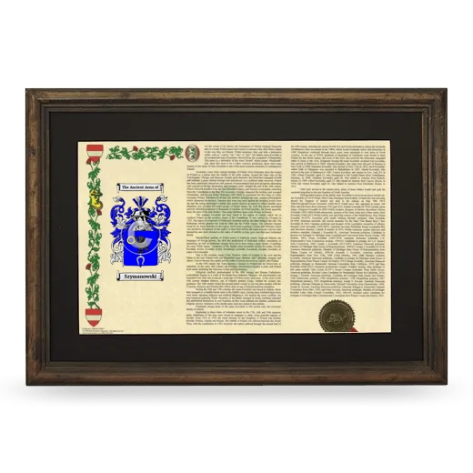 Szymanowski Deluxe Armorial Landscape Framed - Brown