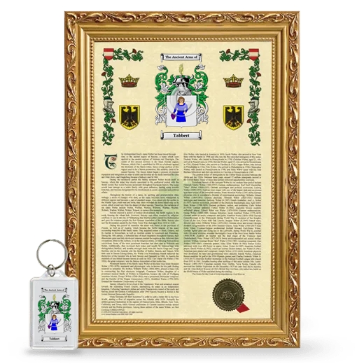 Tabbert Framed Armorial History and Keychain - Gold