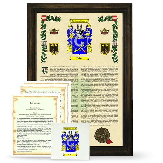 Tabor Framed Armorial, Symbolism and Large Tile - Brown