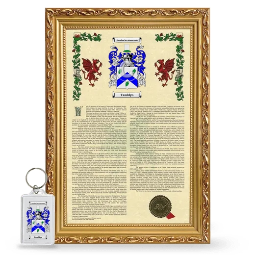 Tamblyn Framed Armorial History and Keychain - Gold