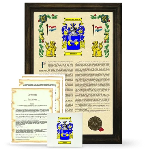 Temme Framed Armorial, Symbolism and Large Tile - Brown