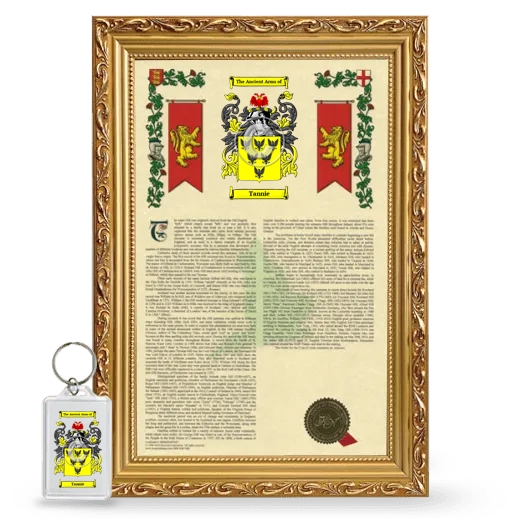 Tannie Framed Armorial History and Keychain - Gold