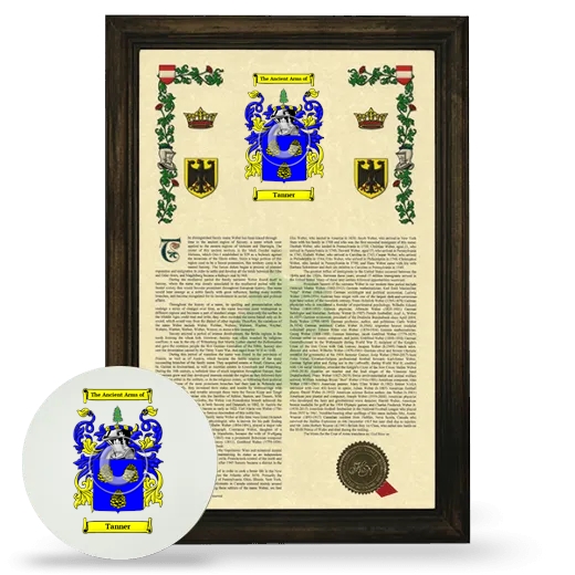 Tanner Framed Armorial History and Mouse Pad - Brown