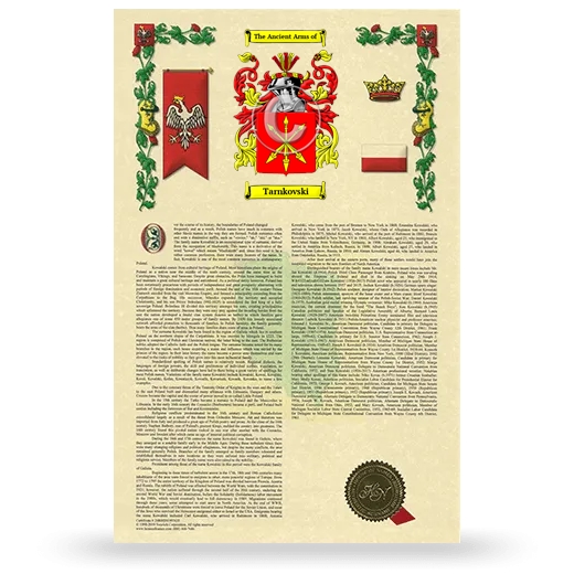 Tarnkovski Armorial History with Coat of Arms