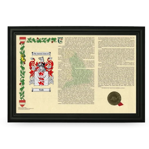 Task Armorial Landscape Framed - Black