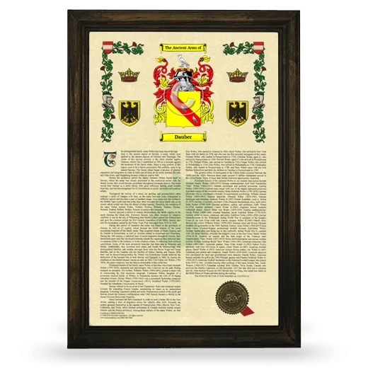 Dauber Armorial History Framed - Brown