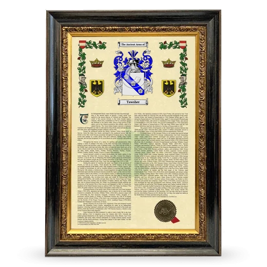 Tawsher Armorial History Framed - Heirloom