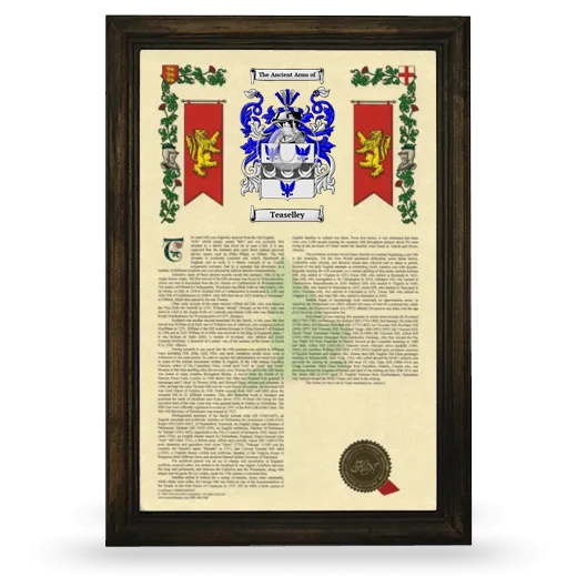 Teaselley Armorial History Framed - Brown