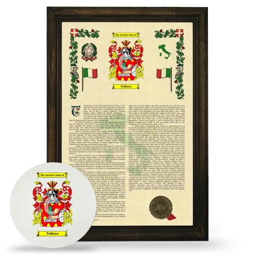 Tedesco Framed Armorial History and Mouse Pad - Brown