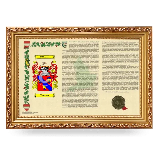 Tunison Armorial Landscape Framed - Gold