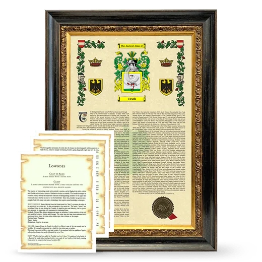 Tesch Framed Armorial History and Symbolism - Heirloom