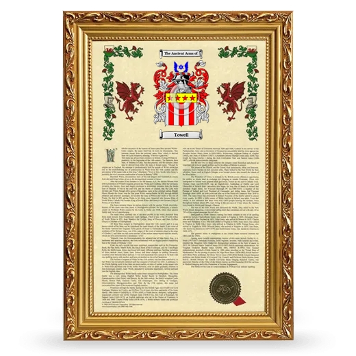 Towell Armorial History Framed - Gold