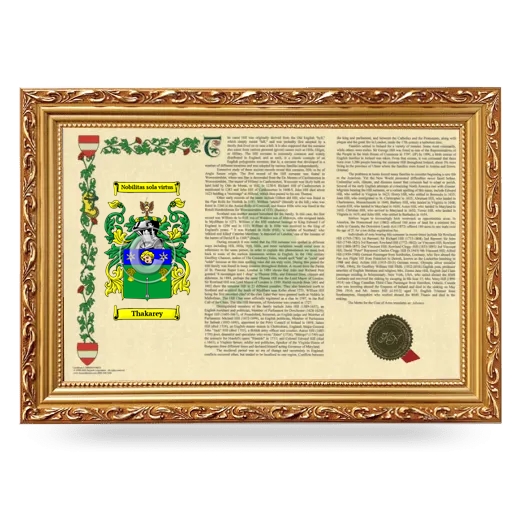 Thakarey Armorial Landscape Framed - Gold