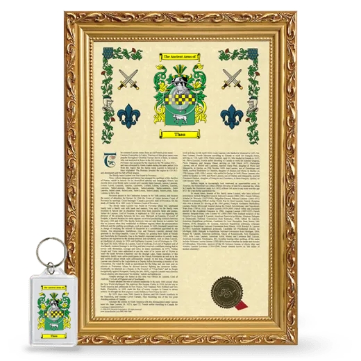 Thau Framed Armorial History and Keychain - Gold