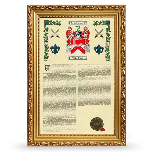 Thibedeaux Armorial History Framed - Gold