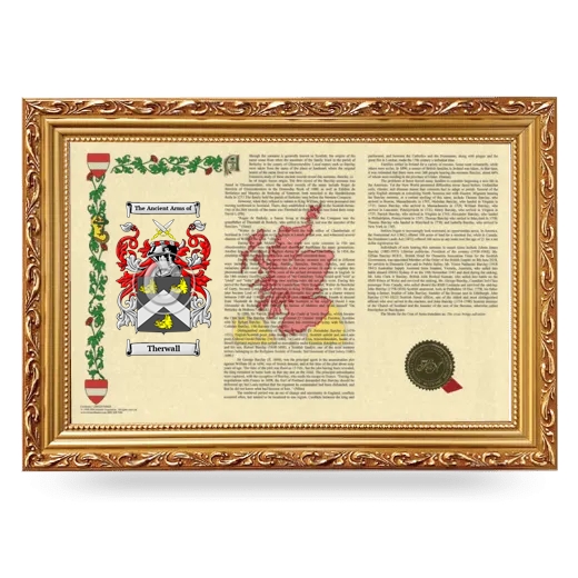 Therwall Armorial Landscape Framed - Gold