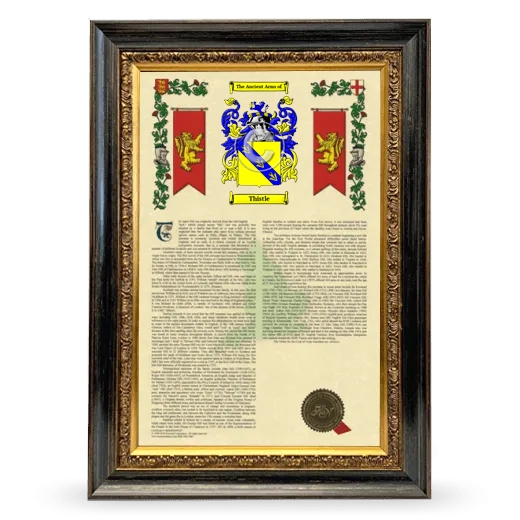 Thistle Armorial History Framed - Heirloom