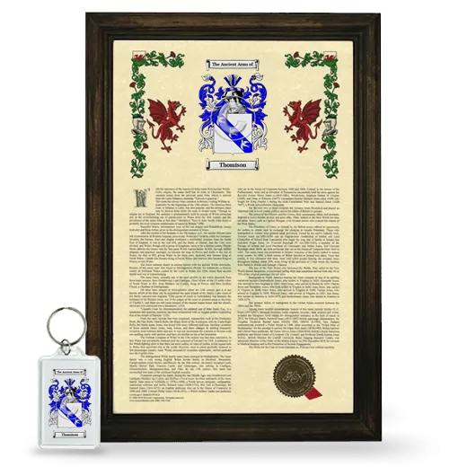 Thomison Framed Armorial History and Keychain - Brown