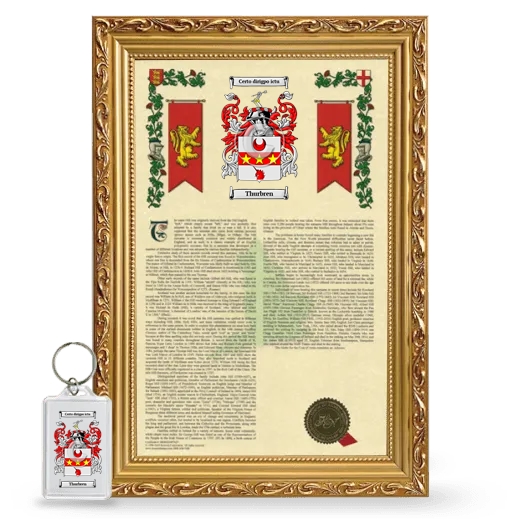 Thurbren Framed Armorial History and Keychain - Gold