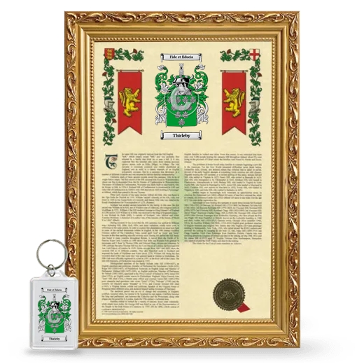 Thirleby Framed Armorial History and Keychain - Gold