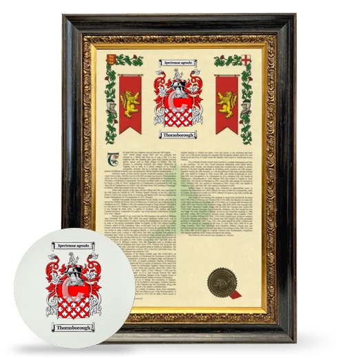 Thornsborough Framed Armorial History and Mouse Pad - Heirloom