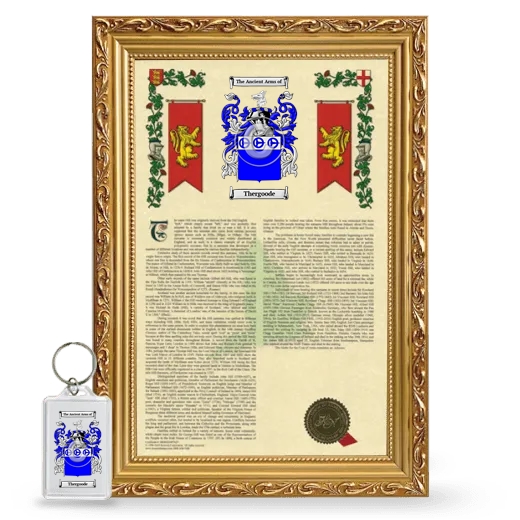 Thergoode Framed Armorial History and Keychain - Gold