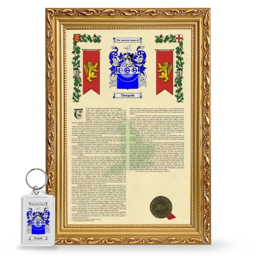 Thergude Framed Armorial History and Keychain - Gold