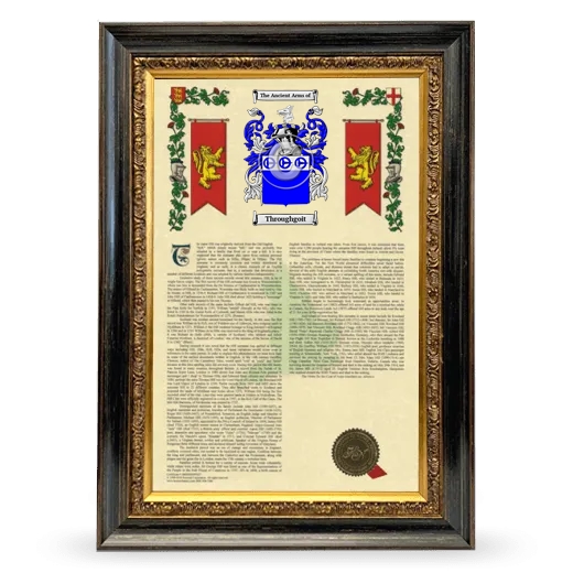 Throughgoit Armorial History Framed - Heirloom