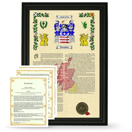 Threeplant Framed Armorial History and Symbolism - Black