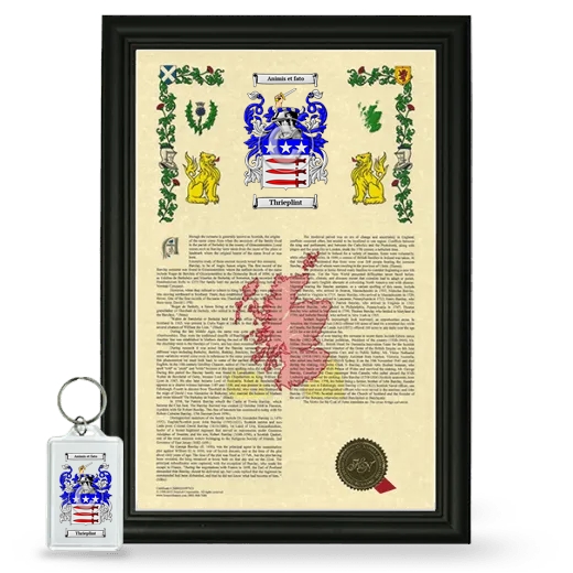 Thrieplint Framed Armorial History and Keychain - Black