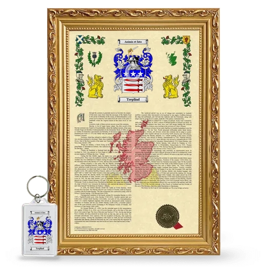 Treplind Framed Armorial History and Keychain - Gold