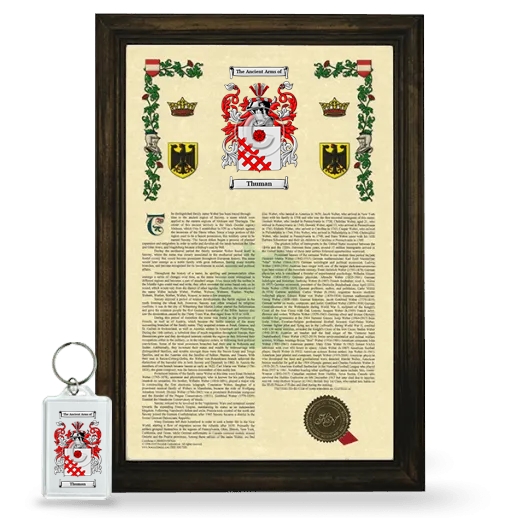 Thuman Framed Armorial History and Keychain - Brown