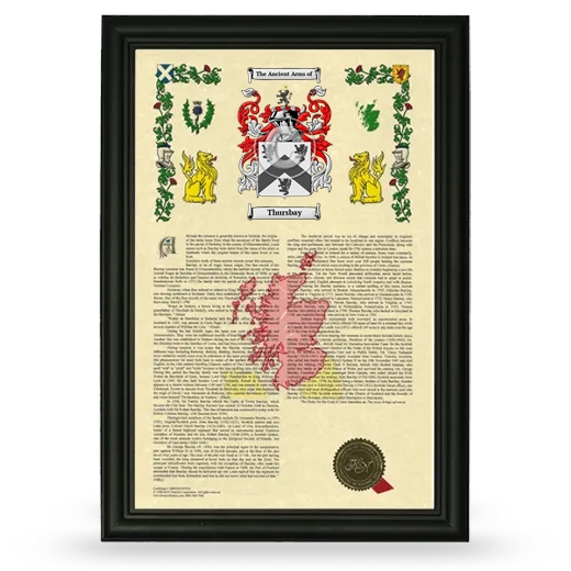 Thursbay Armorial History Framed - Black