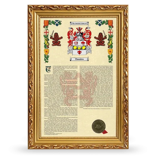 Thwaites Armorial History Framed - Gold